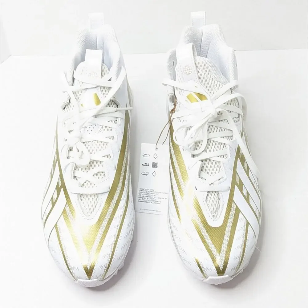 Adidas Freak Spark 23 Football Cleats, White/Gold, Men's 11.5